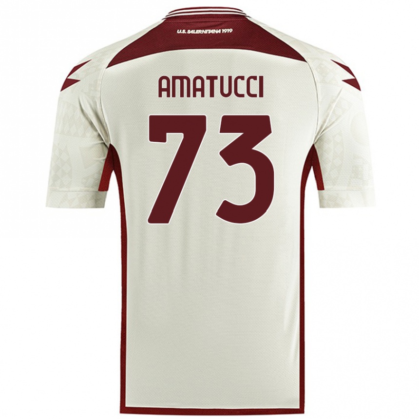 Enfant Football Maillot Lorenzo Amatucci #73 Couleur Crème Tenues Extérieur 2024/25