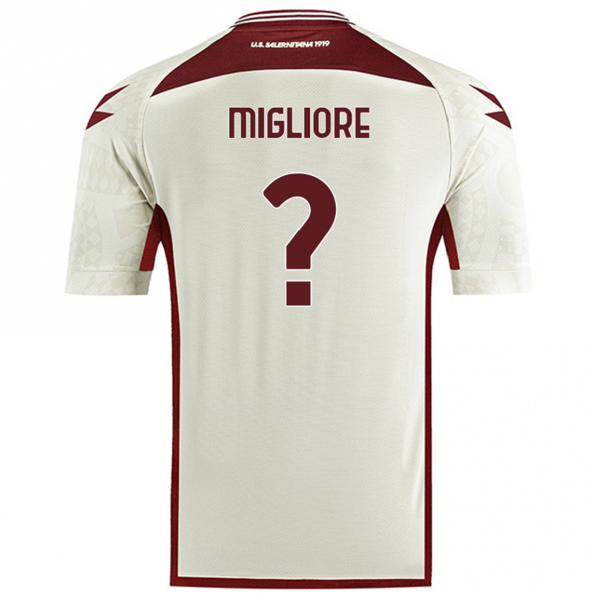 Enfant Football Maillot Lorenzo Migliore #0 Couleur Crème Tenues Extérieur 2024/25