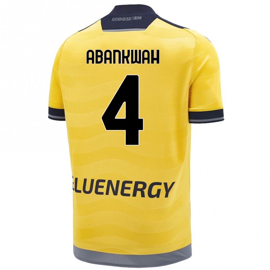 Enfant Football Maillot James Abankwah #4 Doré Tenues Extérieur 2024/25