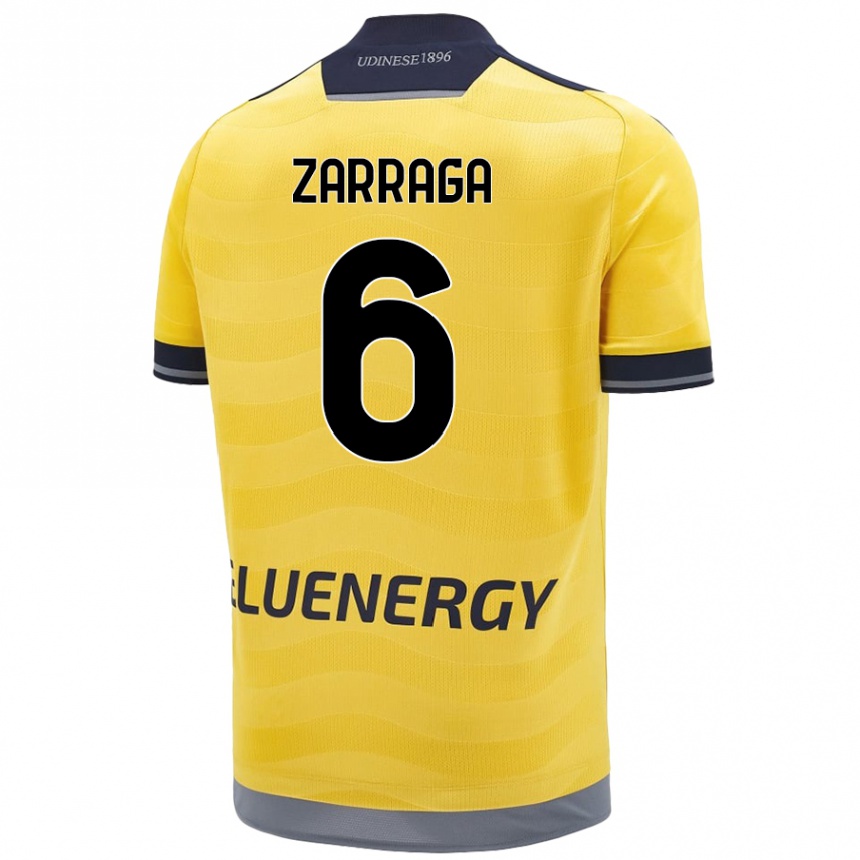 Enfant Football Maillot Oier Zarraga #6 Doré Tenues Extérieur 2024/25