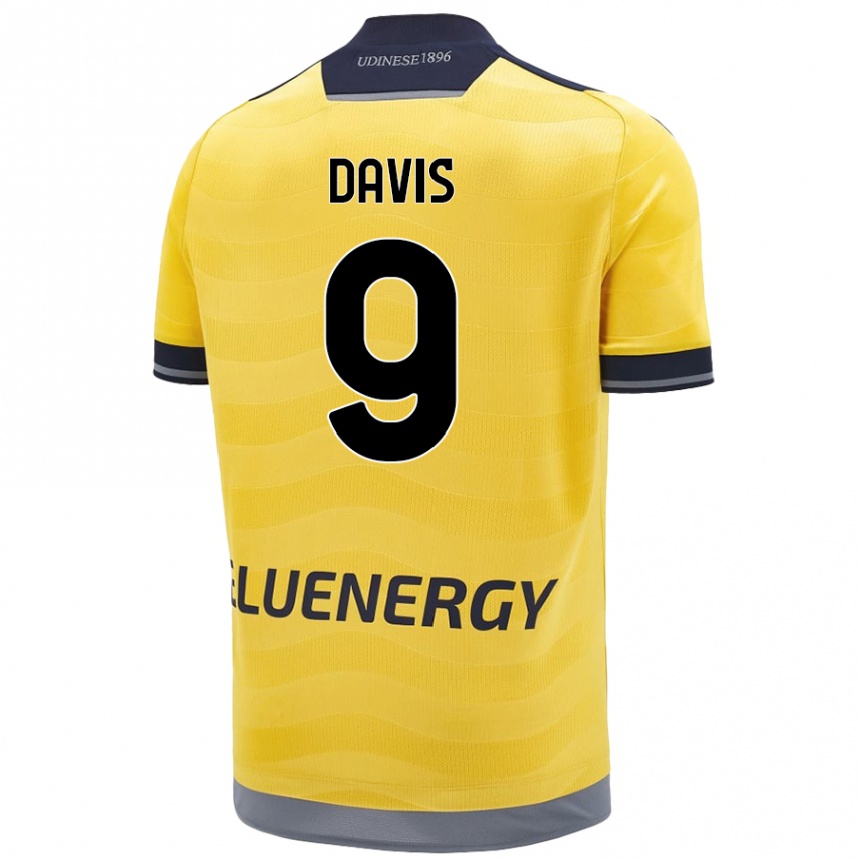 Enfant Football Maillot Keinan Davis #9 Doré Tenues Extérieur 2024/25