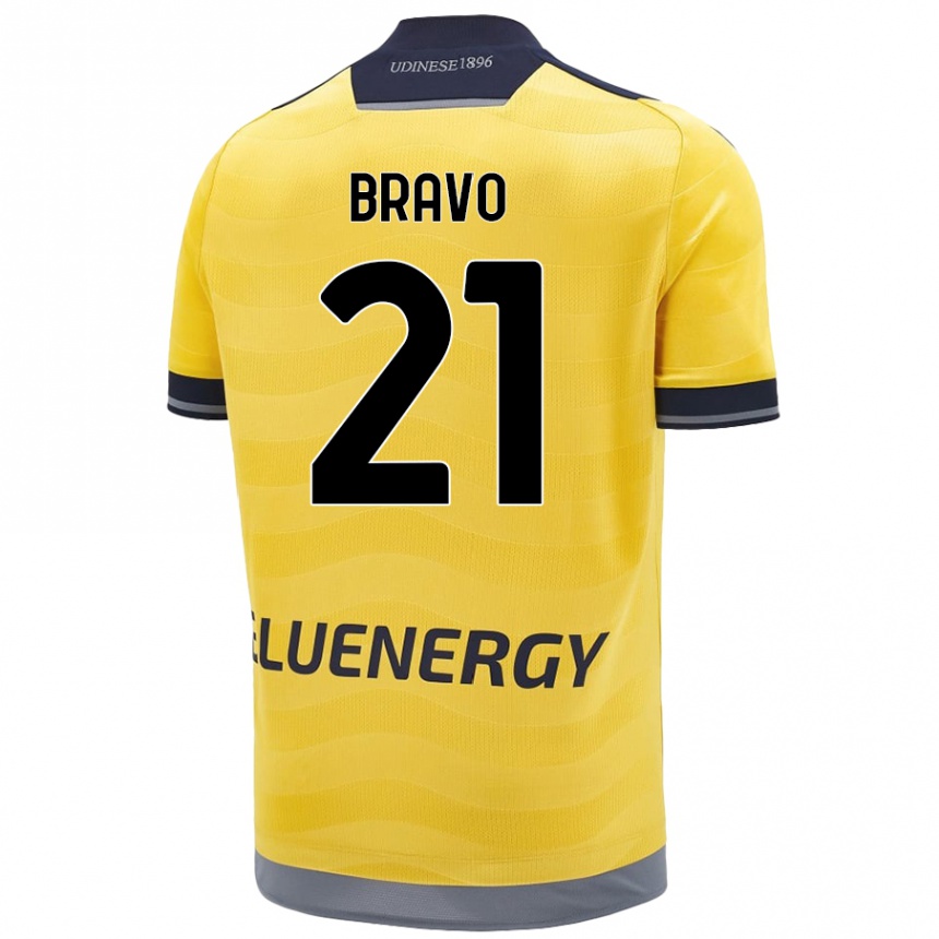 Enfant Football Maillot Iker Bravo #21 Doré Tenues Extérieur 2024/25