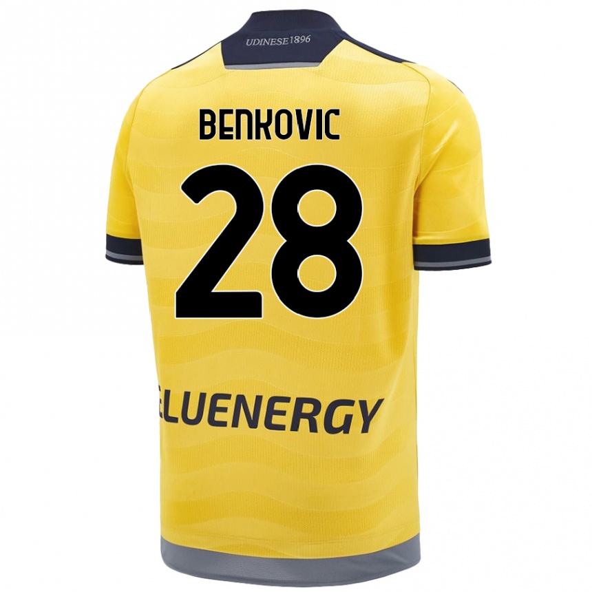 Enfant Football Maillot Filip Benkovic #28 Doré Tenues Extérieur 2024/25