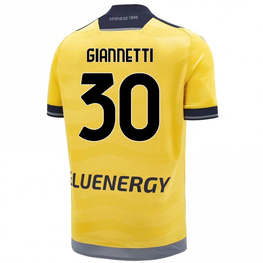 Enfant Football Maillot Lautaro Giannetti #30 Doré Tenues Extérieur 2024/25