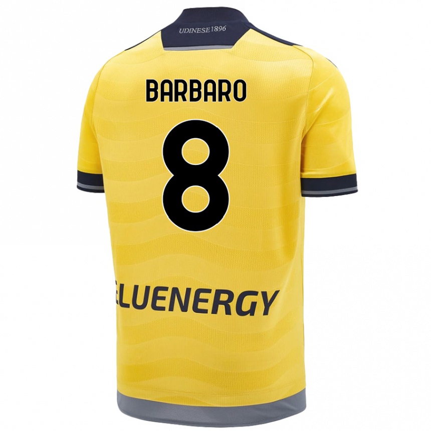 Enfant Football Maillot Elia Barbaro #8 Doré Tenues Extérieur 2024/25