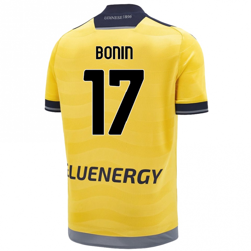 Enfant Football Maillot Luca Bonin #17 Doré Tenues Extérieur 2024/25