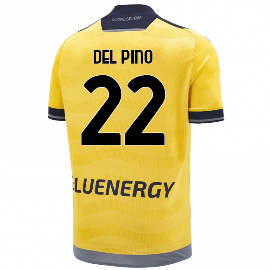 Enfant Football Maillot Lorenzo Del Pino #22 Doré Tenues Extérieur 2024/25