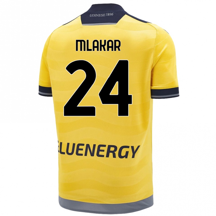 Enfant Football Maillot Lorenzo Mlakar #24 Doré Tenues Extérieur 2024/25