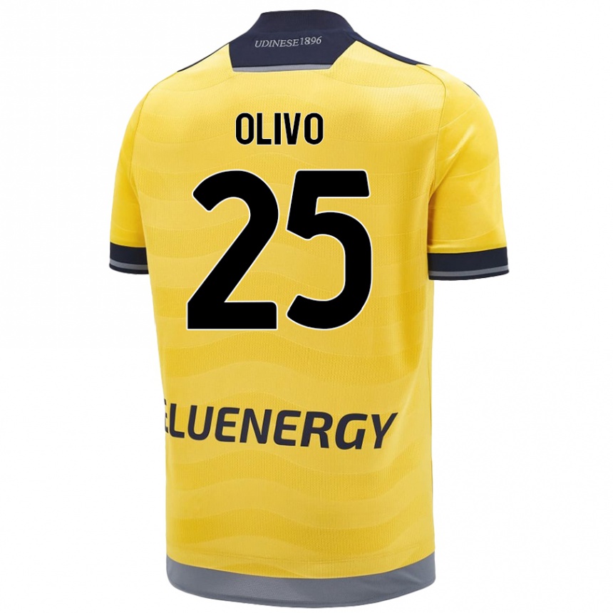 Enfant Football Maillot Gioele Olivo #25 Doré Tenues Extérieur 2024/25