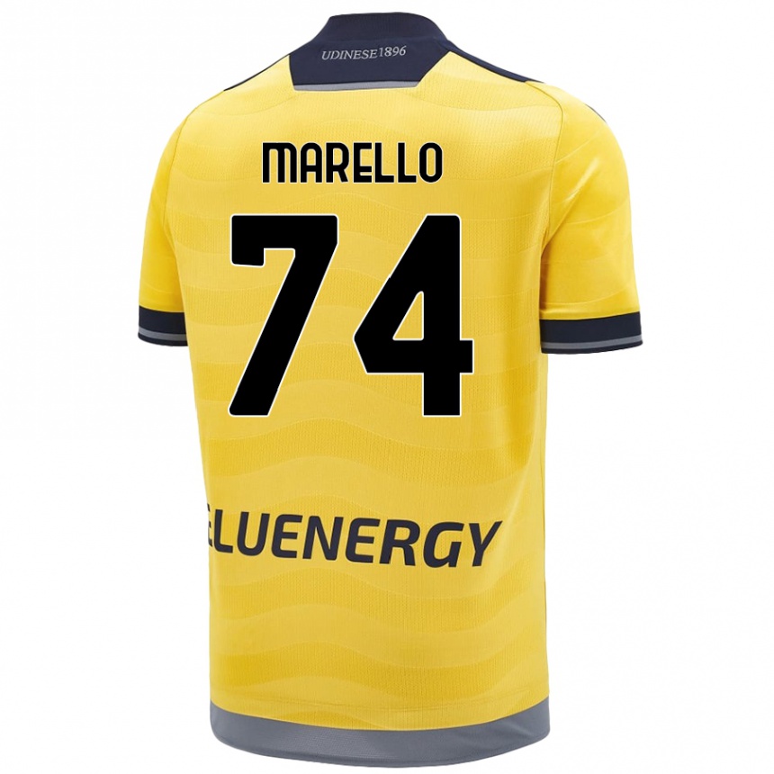 Enfant Football Maillot Mattia Marello #74 Doré Tenues Extérieur 2024/25