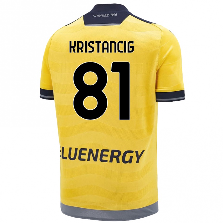 Enfant Football Maillot Luca Kristancig #81 Doré Tenues Extérieur 2024/25