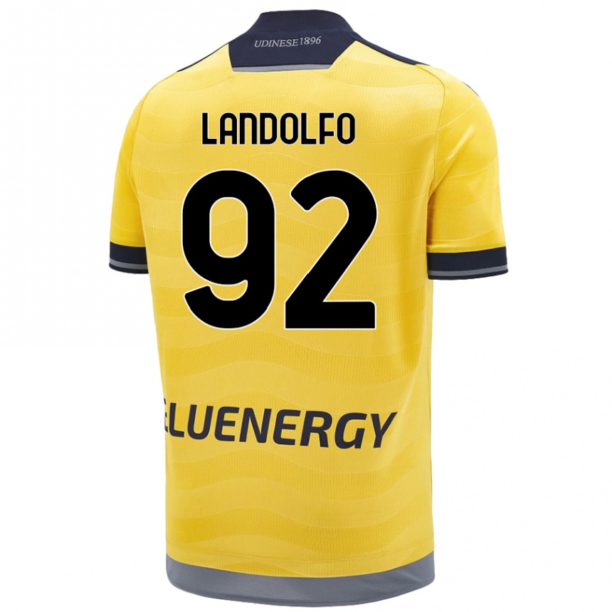 Enfant Football Maillot Tommaso Landolfo #92 Doré Tenues Extérieur 2024/25