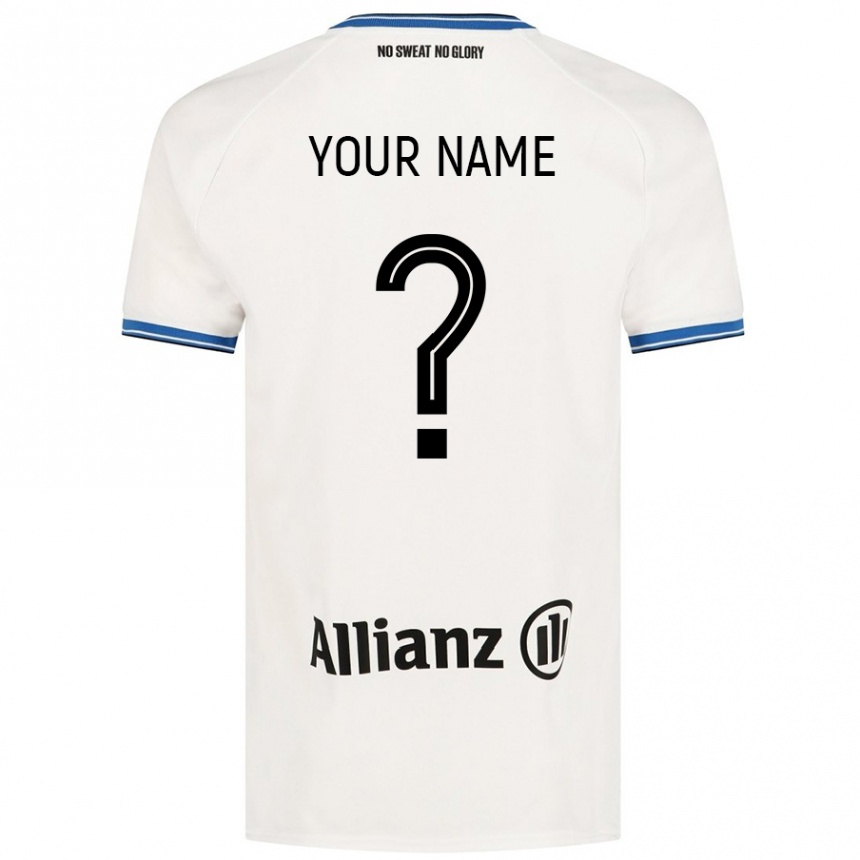 Enfant Football Maillot Votre Nom #0 Blanc Tenues Extérieur 2024/25