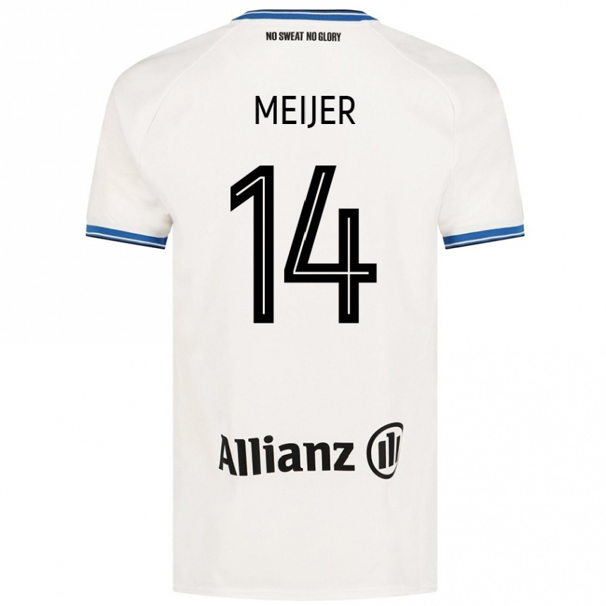 Enfant Football Maillot Bjorn Meijer #14 Blanc Tenues Extérieur 2024/25