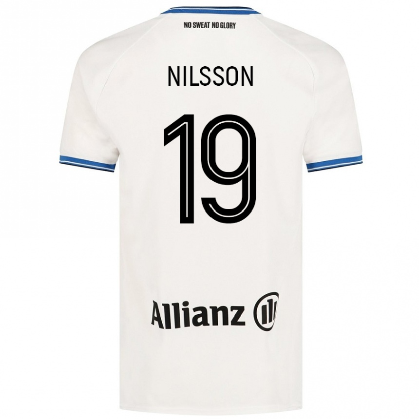 Enfant Football Maillot Gustaf Nilsson #19 Blanc Tenues Extérieur 2024/25