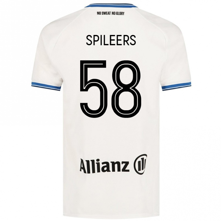 Enfant Football Maillot Jorne Spileers #58 Blanc Tenues Extérieur 2024/25