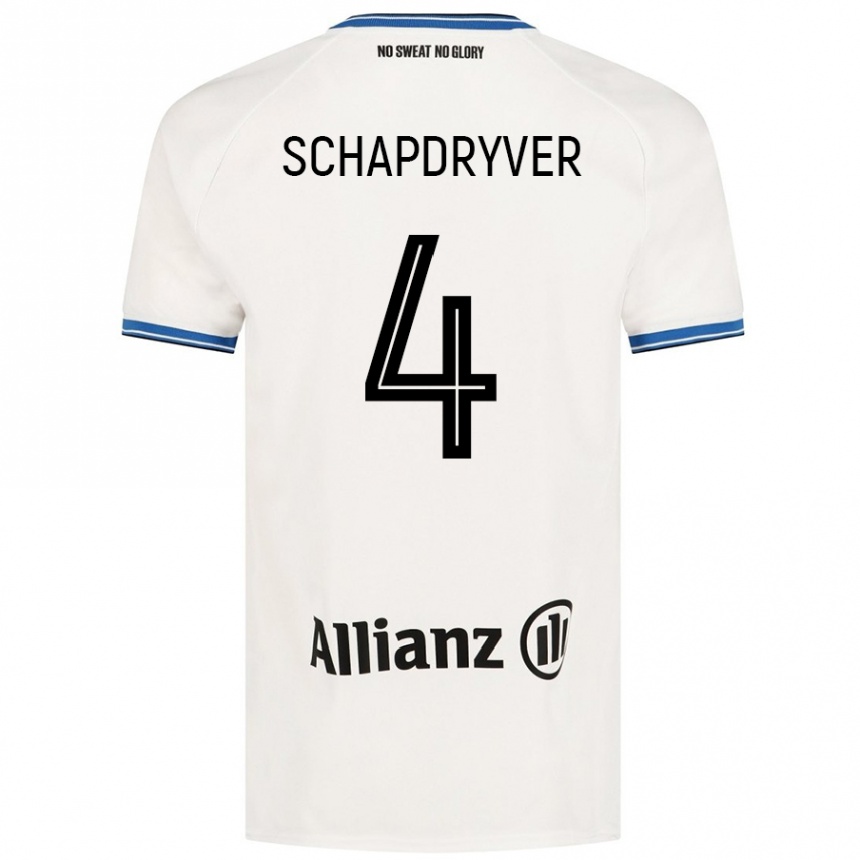 Enfant Football Maillot Emely Schapdryver #4 Blanc Tenues Extérieur 2024/25