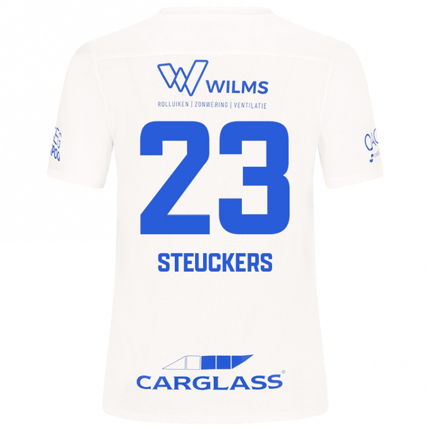 Enfant Football Maillot Jarne Steuckers #23 Blanc Tenues Extérieur 2024/25