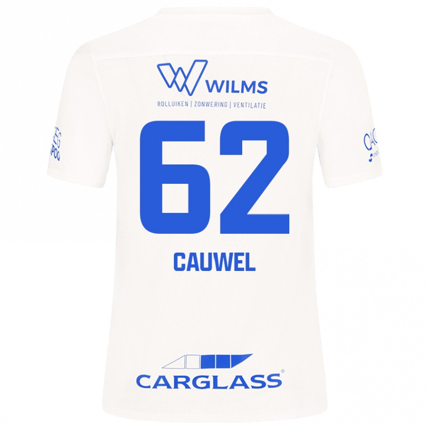 Enfant Football Maillot Michiel Cauwel #62 Blanc Tenues Extérieur 2024/25