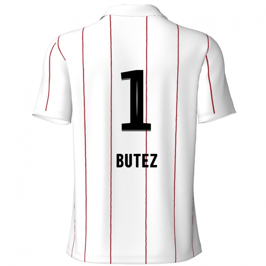 Enfant Football Maillot Jean Butez #1 Blanc Noir Tenues Extérieur 2024/25