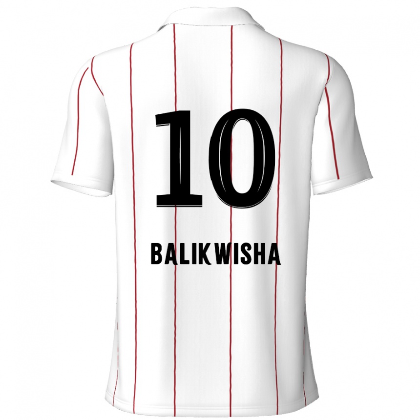 Enfant Football Maillot Michel-Ange Balikwisha #10 Blanc Noir Tenues Extérieur 2024/25