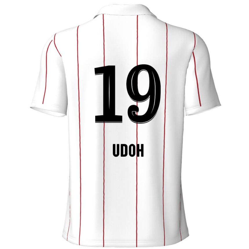 Enfant Football Maillot Victor Udoh #19 Blanc Noir Tenues Extérieur 2024/25