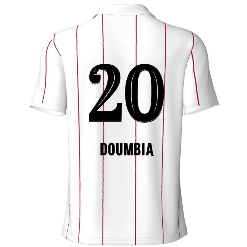 Enfant Football Maillot Mahamadou Doumbia #20 Blanc Noir Tenues Extérieur 2024/25