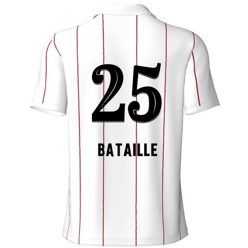 Enfant Football Maillot Jelle Bataille #25 Blanc Noir Tenues Extérieur 2024/25