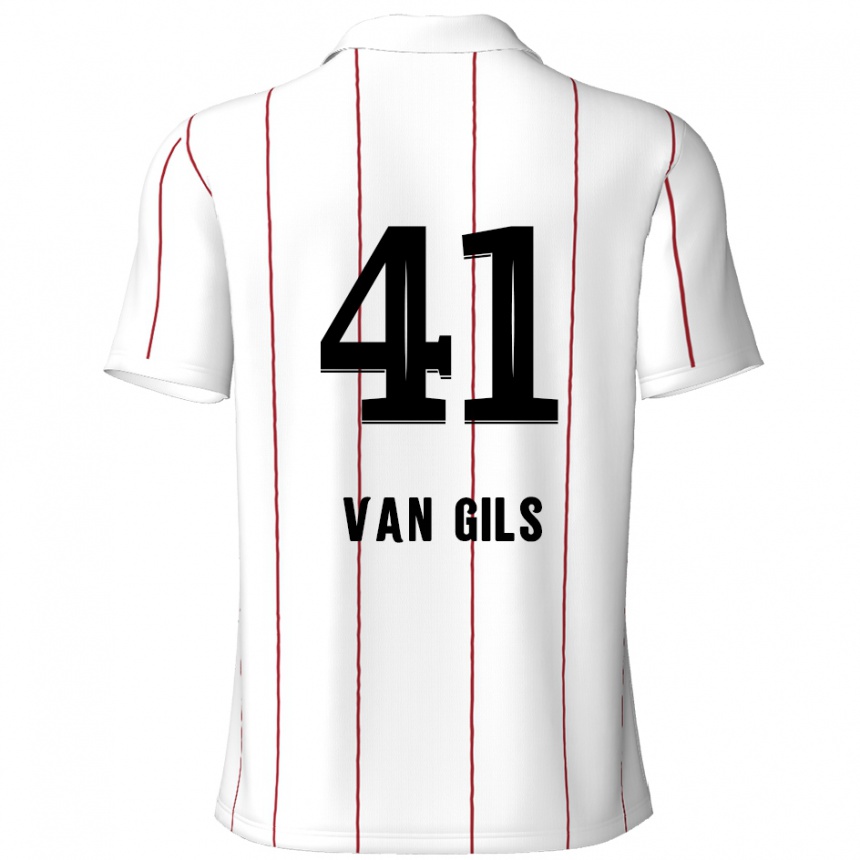 Enfant Football Maillot Mathis Van Gils #41 Blanc Noir Tenues Extérieur 2024/25