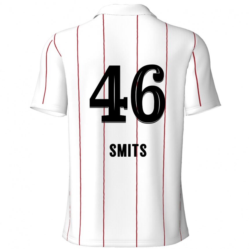 Enfant Football Maillot Milan Smits #46 Blanc Noir Tenues Extérieur 2024/25