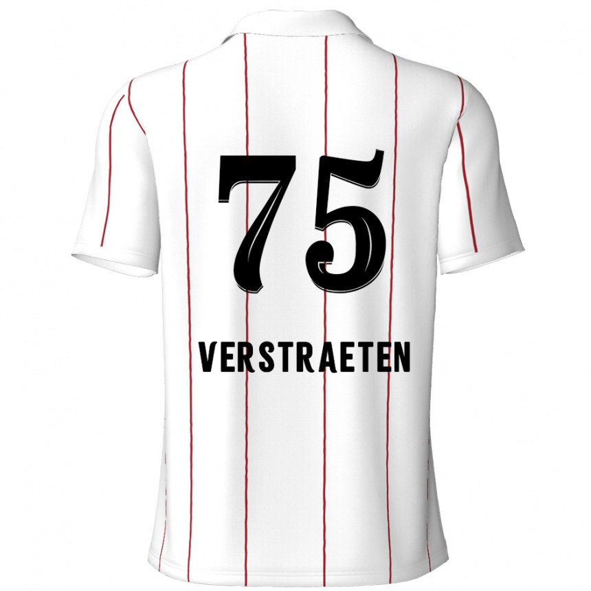 Enfant Football Maillot Andreas Verstraeten #75 Blanc Noir Tenues Extérieur 2024/25