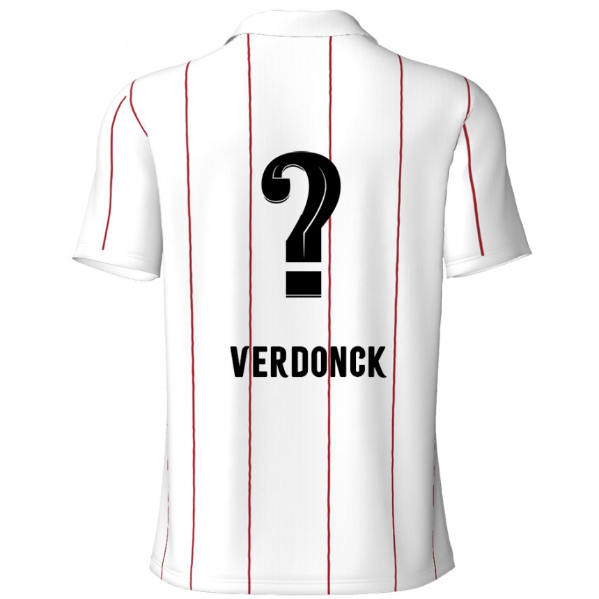 Enfant Football Maillot Dries Verdonck #0 Blanc Noir Tenues Extérieur 2024/25