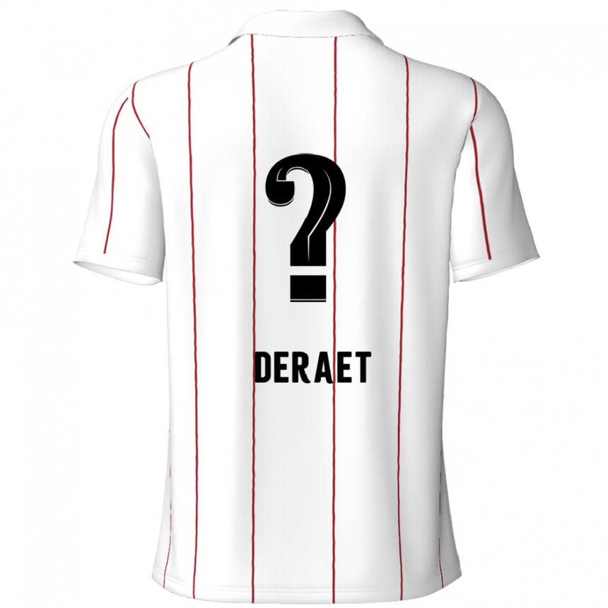 Enfant Football Maillot Xavi Deraet #0 Blanc Noir Tenues Extérieur 2024/25