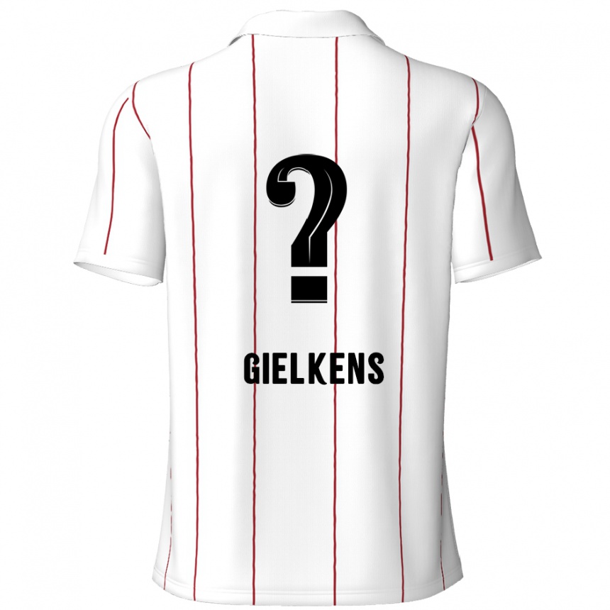 Enfant Football Maillot Mathijs Gielkens #0 Blanc Noir Tenues Extérieur 2024/25