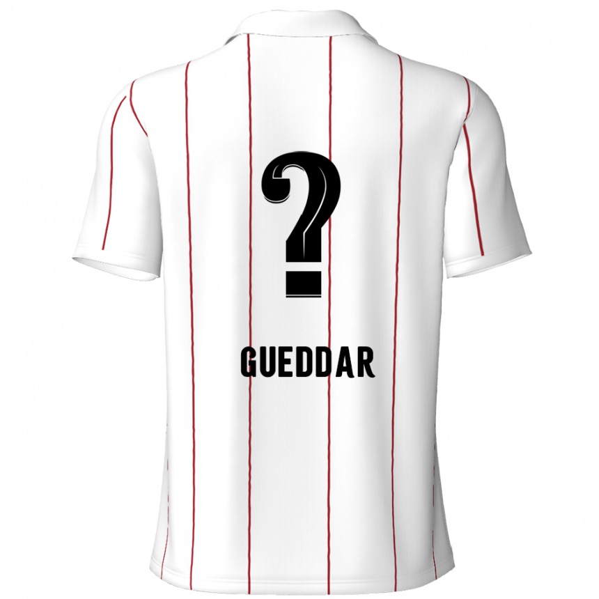 Enfant Football Maillot Zakaria Gueddar #0 Blanc Noir Tenues Extérieur 2024/25