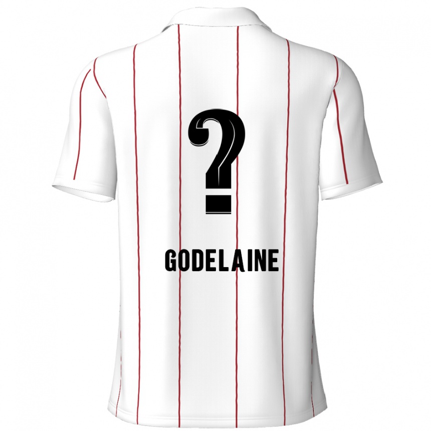 Enfant Football Maillot Jeff Godelaine #0 Blanc Noir Tenues Extérieur 2024/25