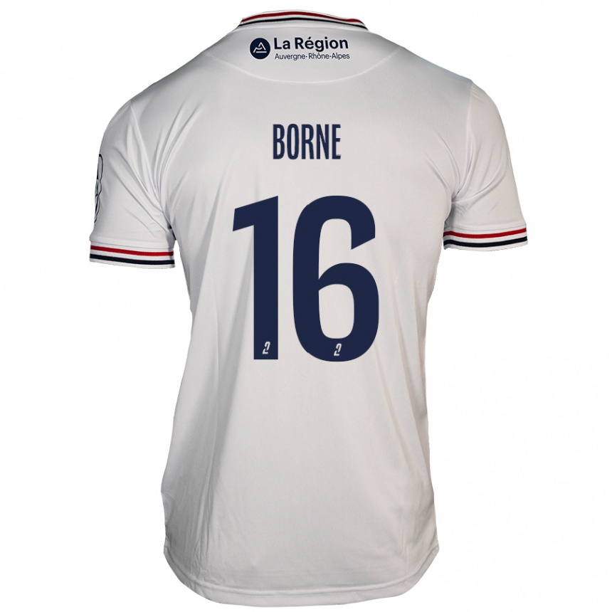 Enfant Football Maillot Théo Borne #16 Blanc Tenues Extérieur 2024/25