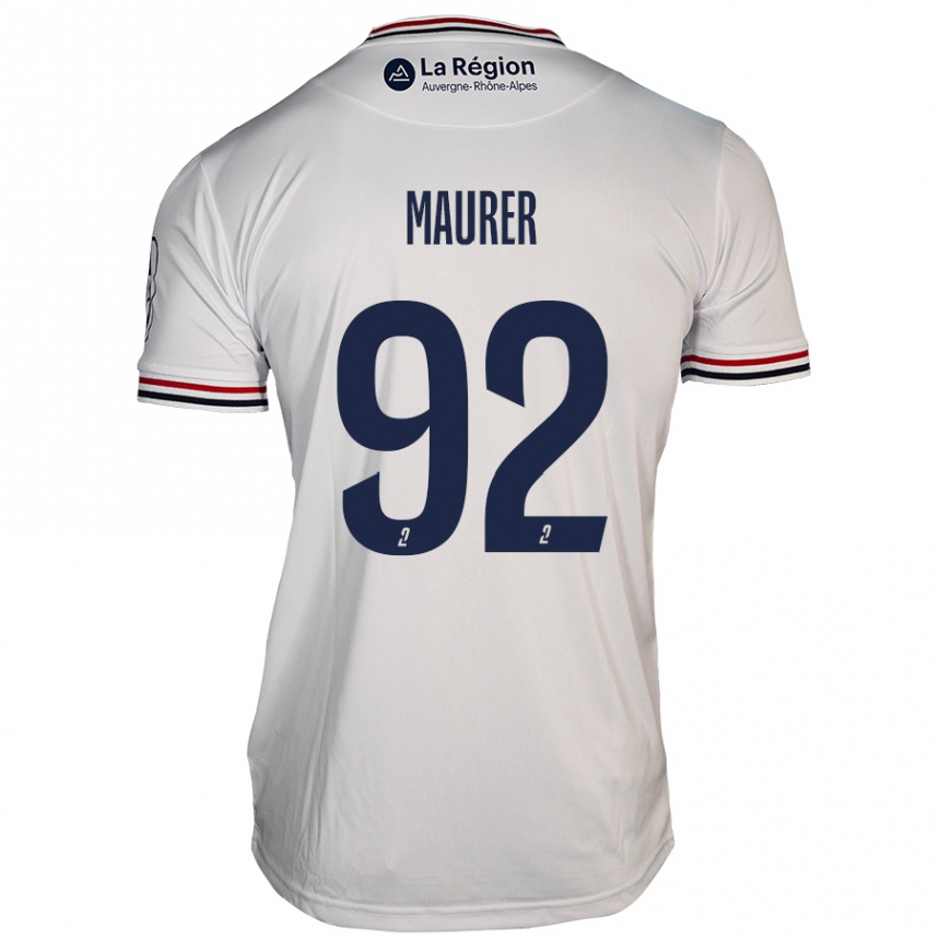 Enfant Football Maillot Aïman Maurer #92 Blanc Tenues Extérieur 2024/25