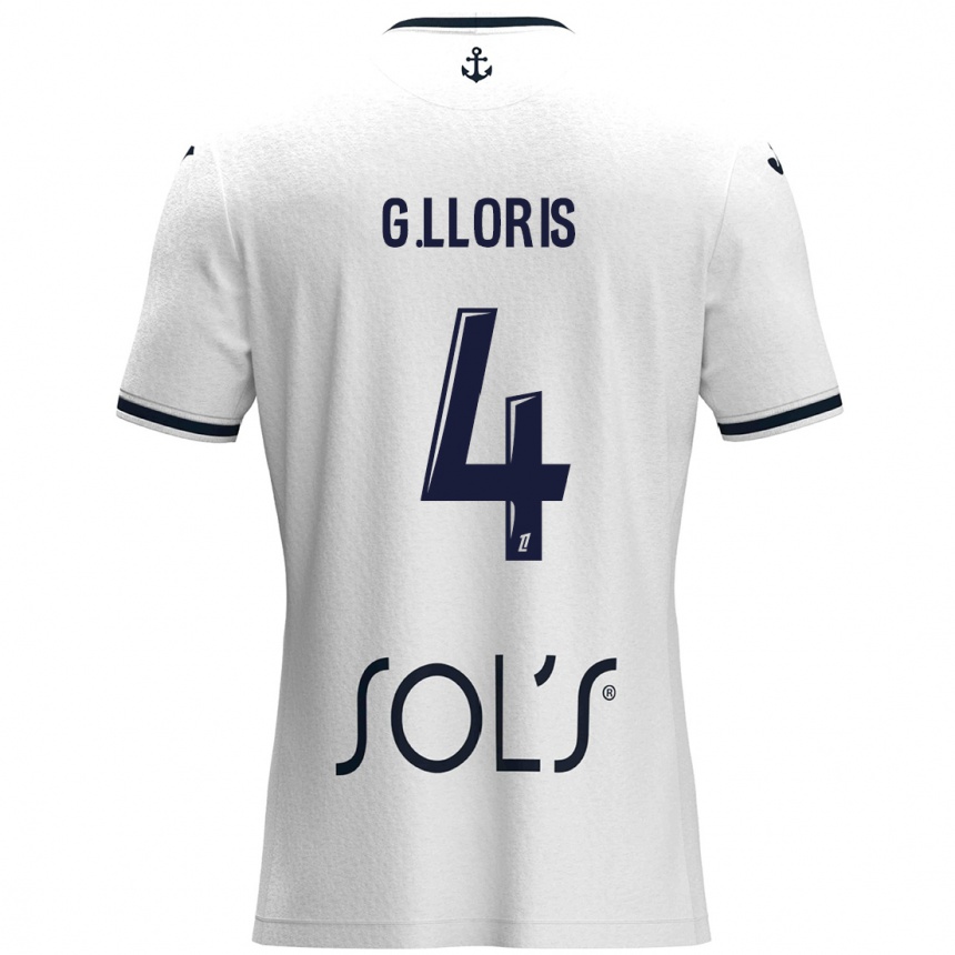 Enfant Football Maillot Gautier Lloris #4 Blanc Bleu Foncé Tenues Extérieur 2024/25