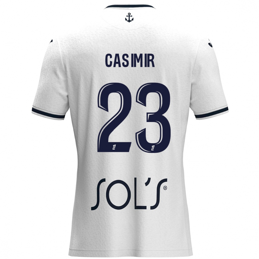 Enfant Football Maillot Josué Casimir #23 Blanc Bleu Foncé Tenues Extérieur 2024/25