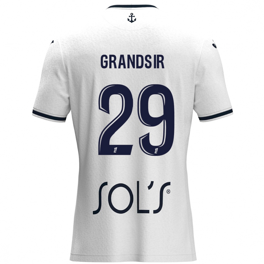 Enfant Football Maillot Samuel Grandsir #29 Blanc Bleu Foncé Tenues Extérieur 2024/25