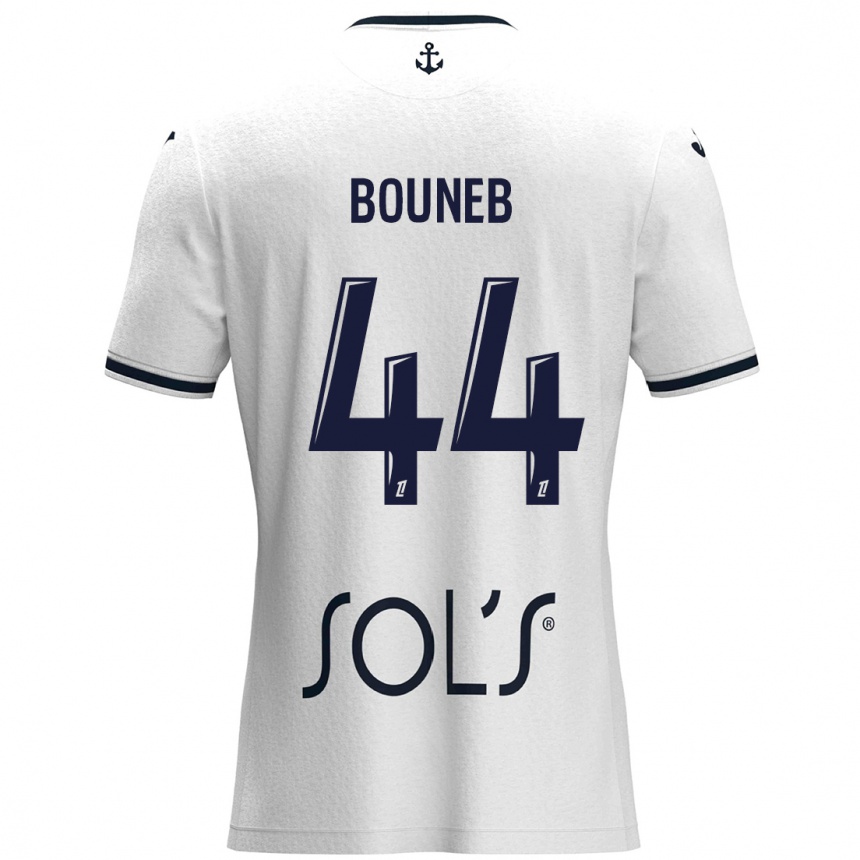 Enfant Football Maillot Ismaïl Bouneb #44 Blanc Bleu Foncé Tenues Extérieur 2024/25