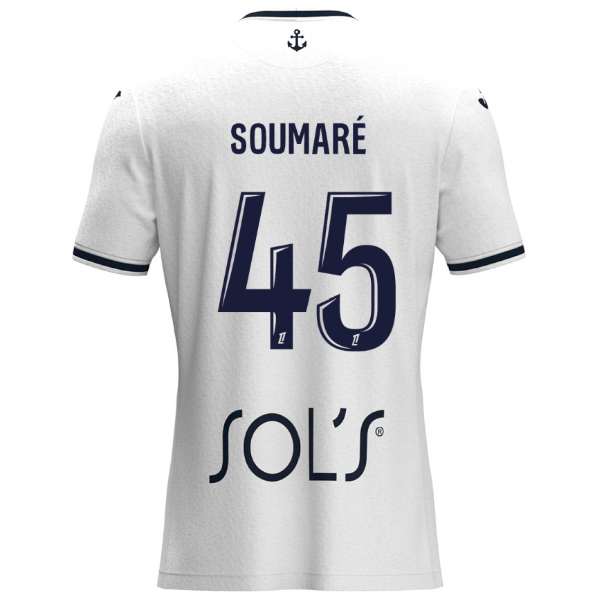 Enfant Football Maillot Issa Soumaré #45 Blanc Bleu Foncé Tenues Extérieur 2024/25