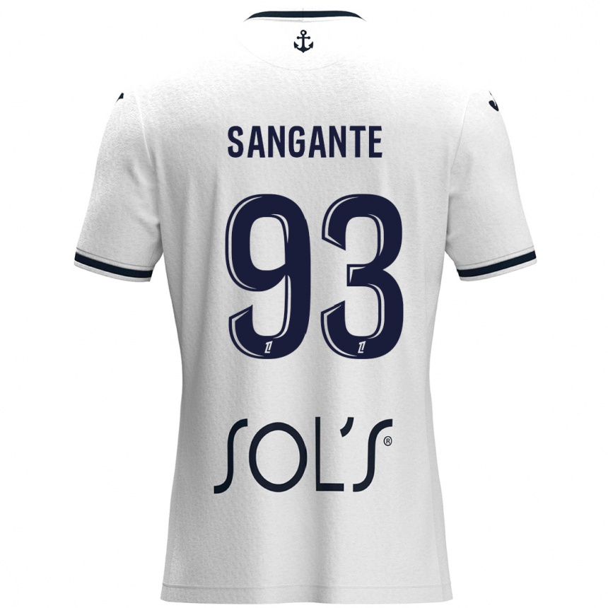 Enfant Football Maillot Arouna Sangante #93 Blanc Bleu Foncé Tenues Extérieur 2024/25