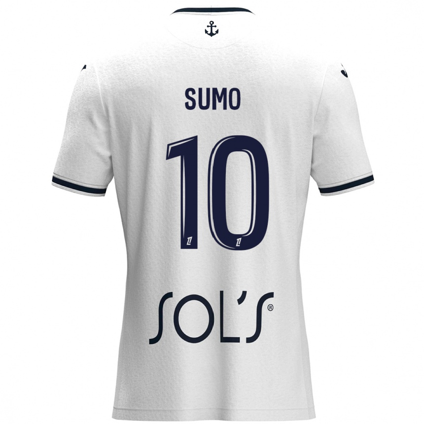 Enfant Football Maillot Eva Sumo #10 Blanc Bleu Foncé Tenues Extérieur 2024/25