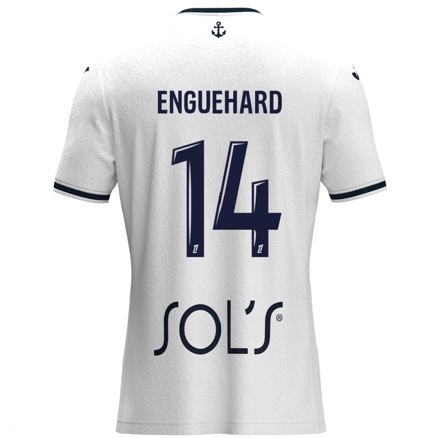 Enfant Football Maillot Romane Enguehard #14 Blanc Bleu Foncé Tenues Extérieur 2024/25