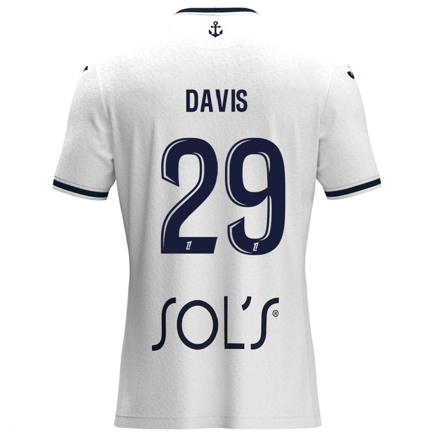 Enfant Football Maillot Deja Davis #29 Blanc Bleu Foncé Tenues Extérieur 2024/25