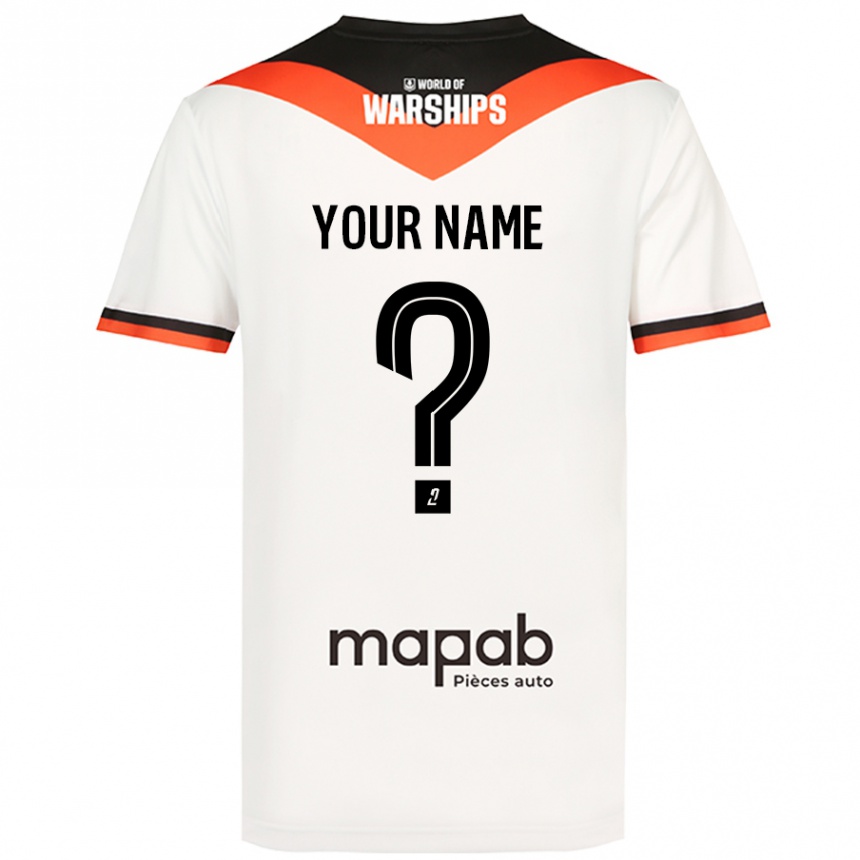 Enfant Football Maillot Votre Nom #0 Blanc Tenues Extérieur 2024/25