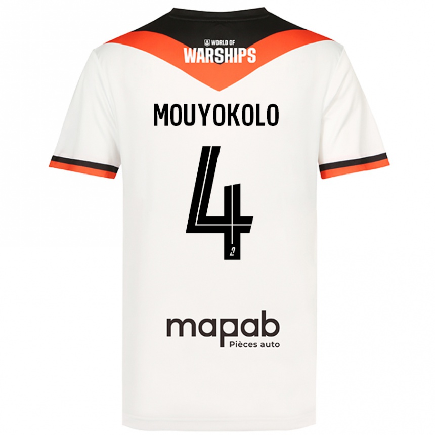 Enfant Football Maillot Loris Mouyokolo #4 Blanc Tenues Extérieur 2024/25