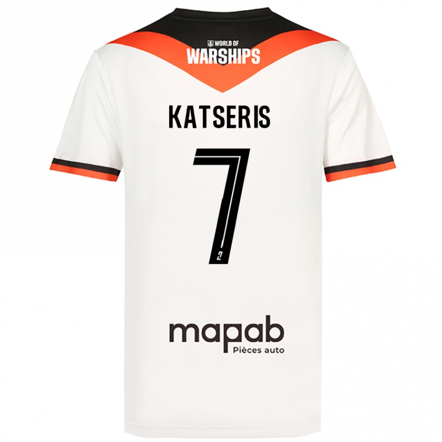 Enfant Football Maillot Panos Katseris #7 Blanc Tenues Extérieur 2024/25